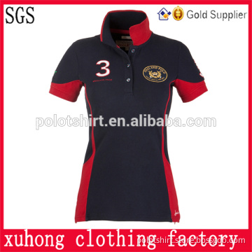 Ladies cheap design color combination polo t shirt